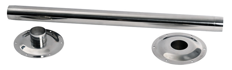 GAMBA TAVOLO IN ACCIAIO INOX LUCIDATO H 670 TUBO 50MM BASE D. EST 160 MM