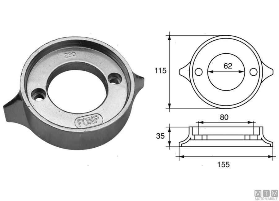 ANODO COLLARE VOLVO 280/290 ZINCO
RIF. ORIGINALE 875815