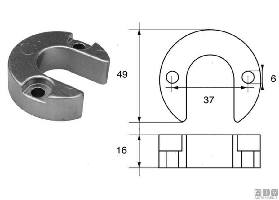ANODO ZINCO COLLARE ALPHA (TUTTI) MERCRUISER
RIF. ORIGINALE 806189Q1