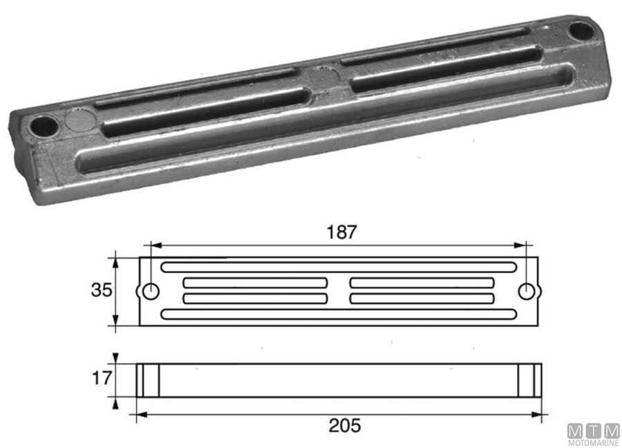 ANODO YAMAHA BARRA 25Q-40/50/60/70/80/90 (VECCHIO TIPO)