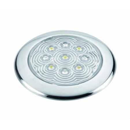 Plafoniera Inox 5 Led bianchi + 4 Led rossi D.94