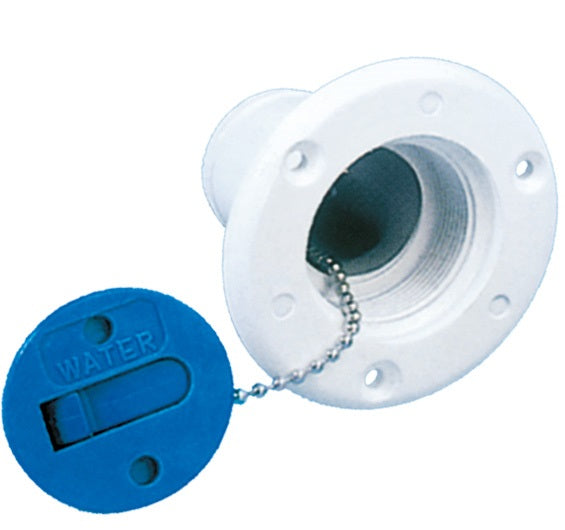 Tappi imbarco acqua in plastica collo D.38 MM flangia D. 85 MM