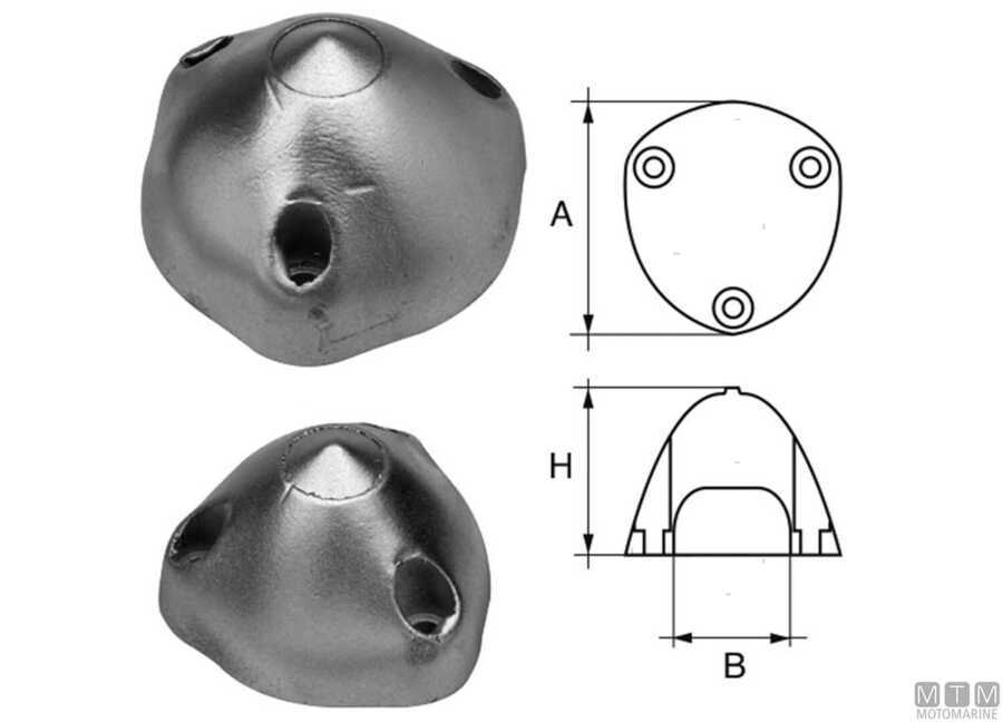 Anodo a ogiva Max-Prop per eliche H MM 42