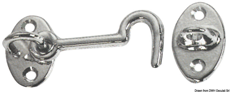 GANCIO IN OTTONE CROMATO FERMAPORTE L 60 MM