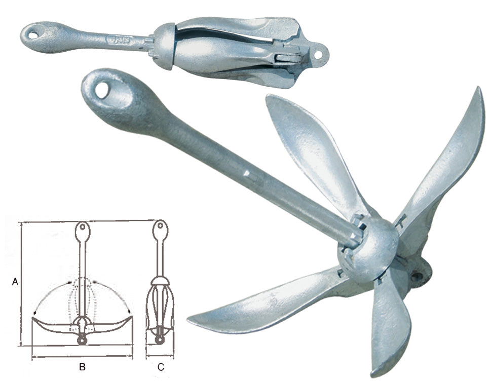 ANCORA OMBRELLO ZINCATA KG 3,2