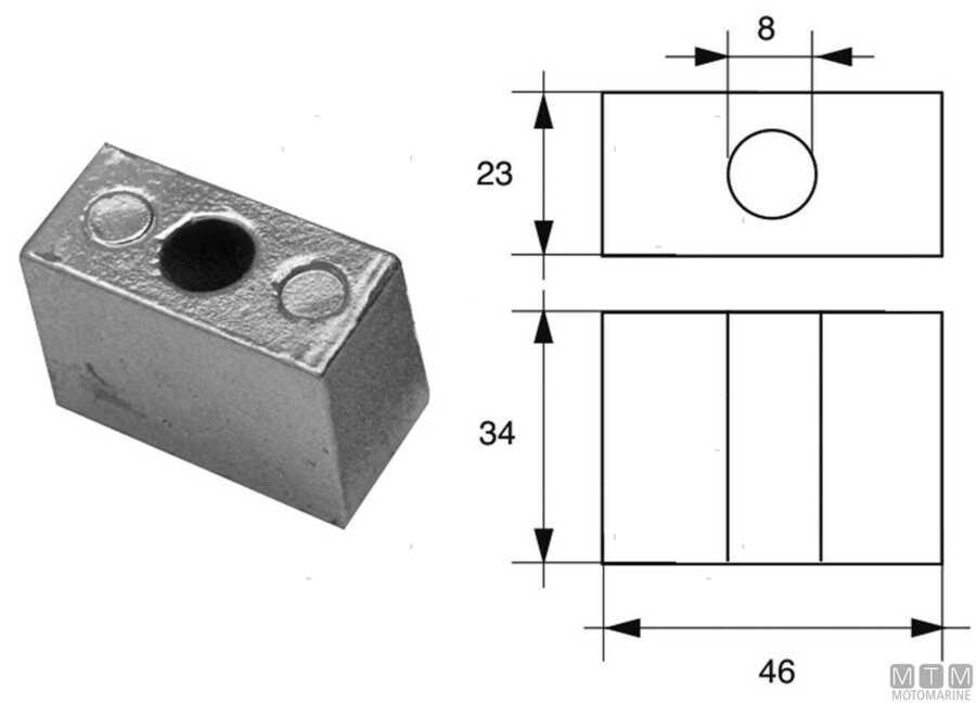ANODO ZINCO CUBO V4/V6 JOHNSON/ EVINRUDE