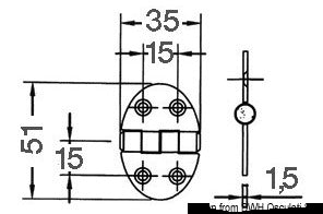 CERNIERA OVALE 35X51 MM X 1,5 MM